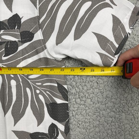 Quiksilver Waterman Button Shirt Mens L Shonan Hawaiian Palm Tencel Comfort Fit - Picture 4 of 8